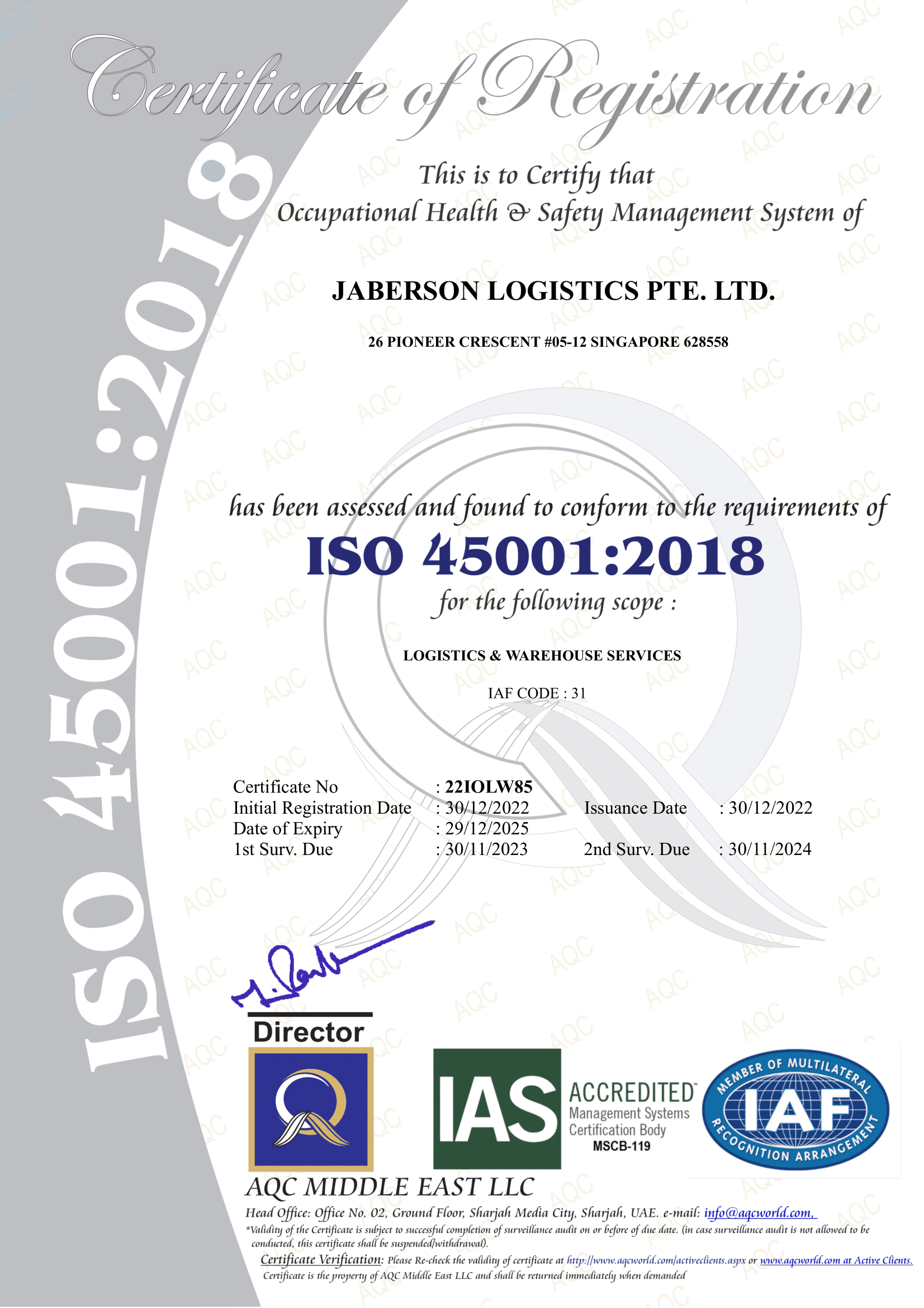 FINAL CERT.JABERSON-45001-1